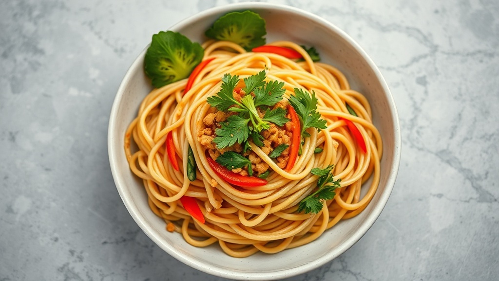 Thai Peanut Edamame Rice Noodles