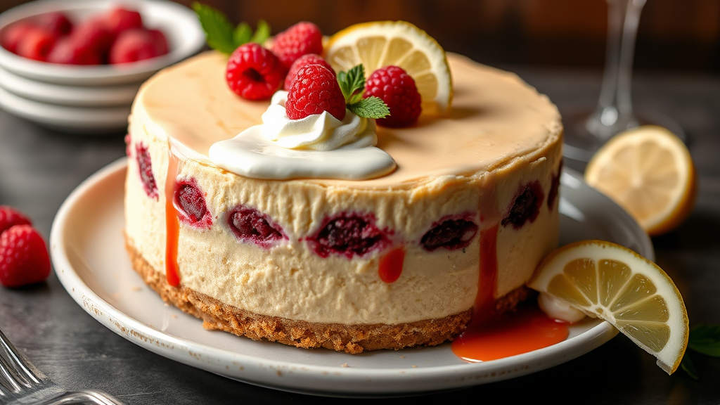 The Cheesecake Factory's Lemon Raspberry Cream Cheesecake (Copycat Recipe)