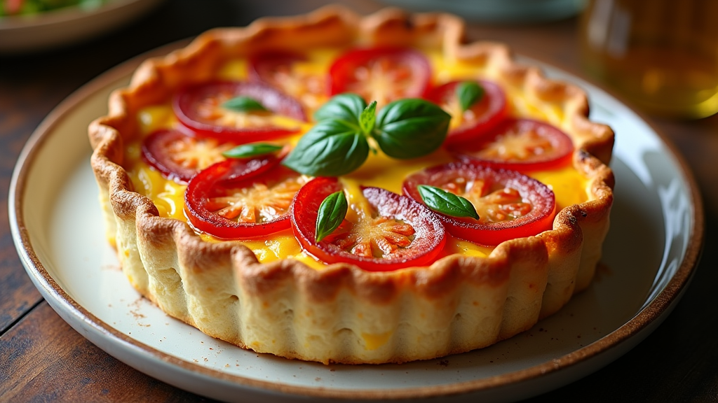 Tomato, Cheddar, and Bacon Pie