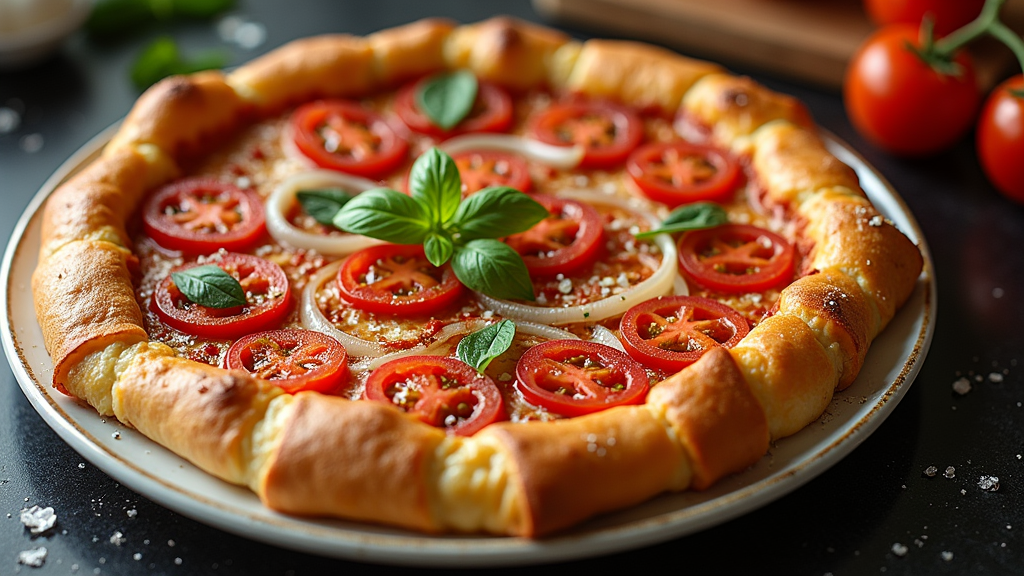 Tomato, Onion, and Cheese Galette