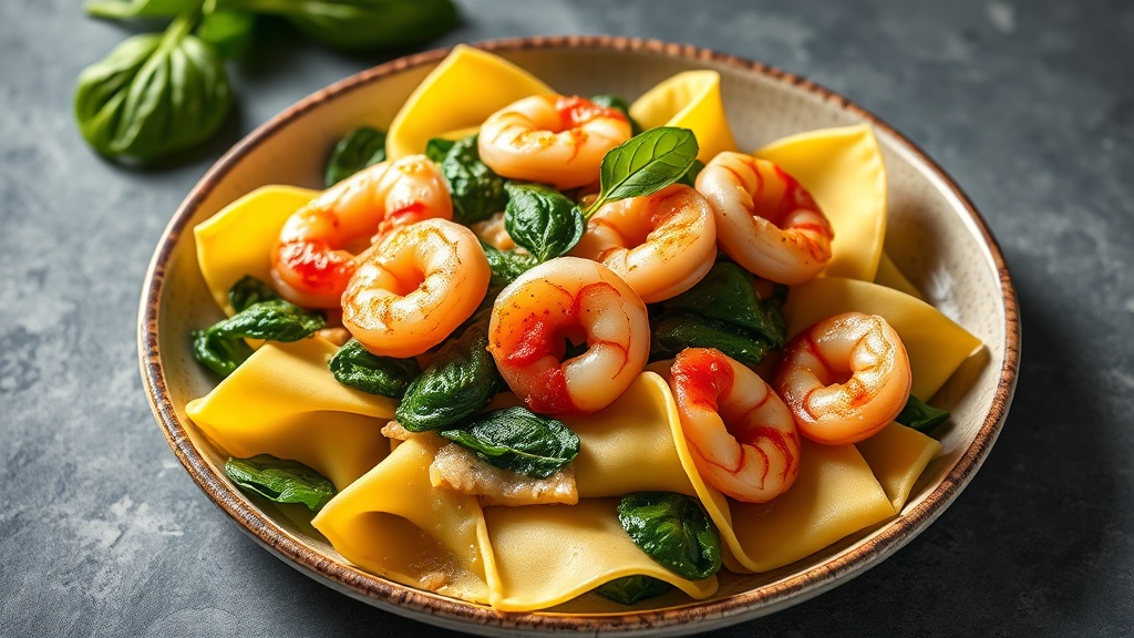 Tortellini with Shrimp and Spinach