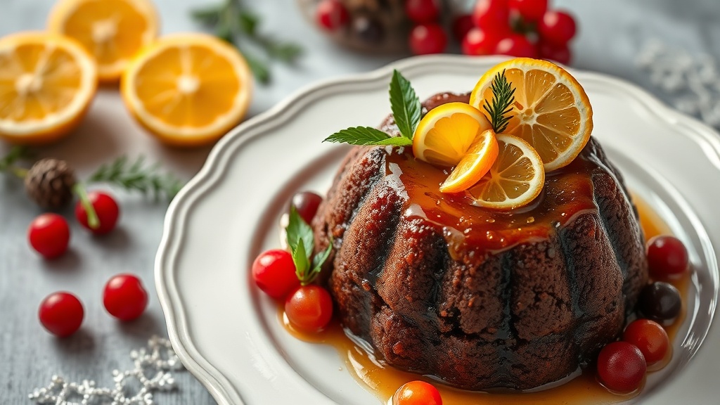Traditional Christmas Pudding with a Citrus Twist