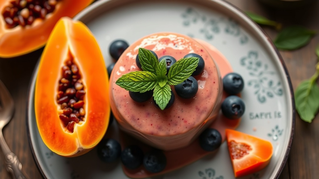 Tropical Papaya and Blueberry Chia Pudding