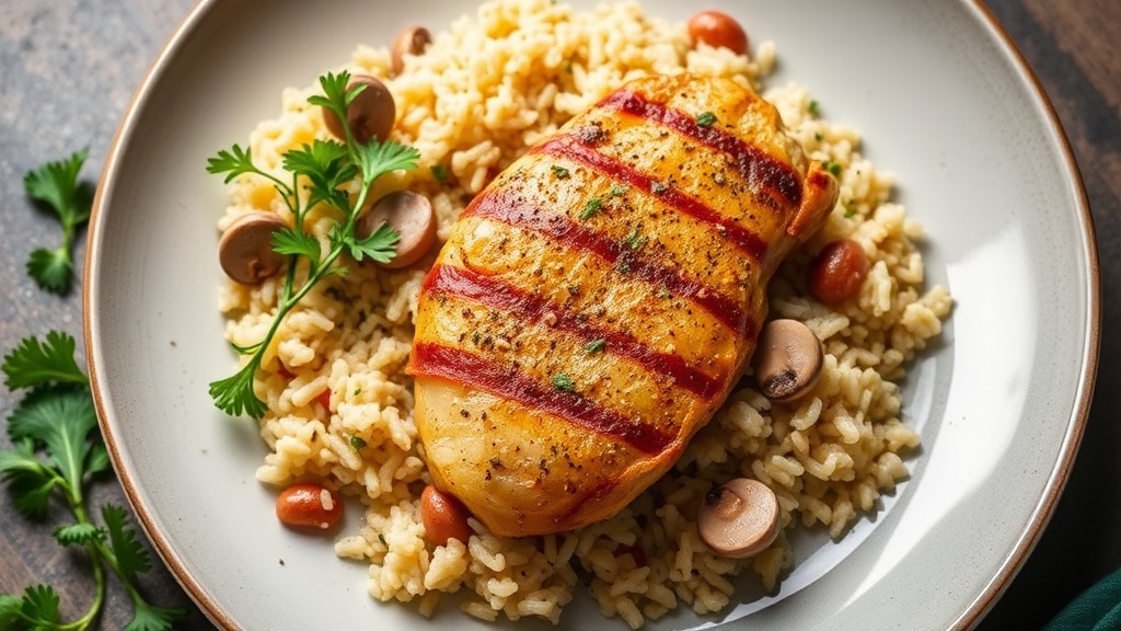 Truffle Chicken with Mushroom Rice