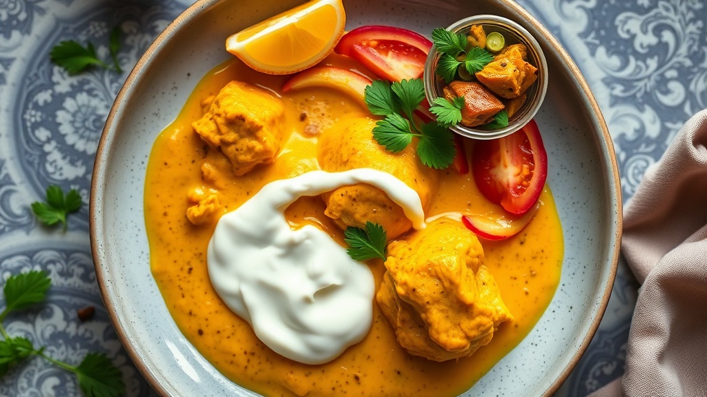 Turmeric Chicken Curry with Yogurt Sauce