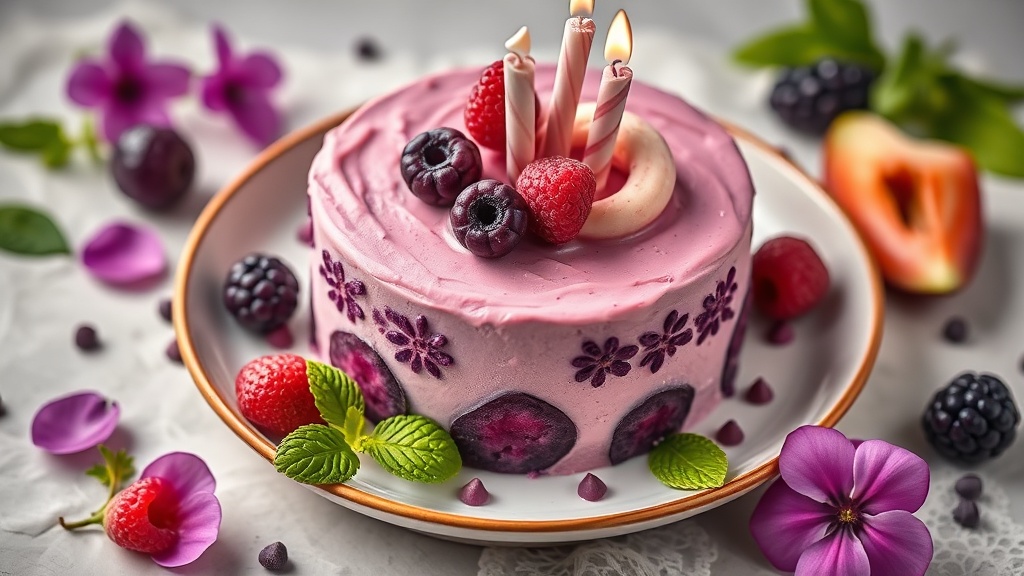 Ube Ice Cream Birthday Cake