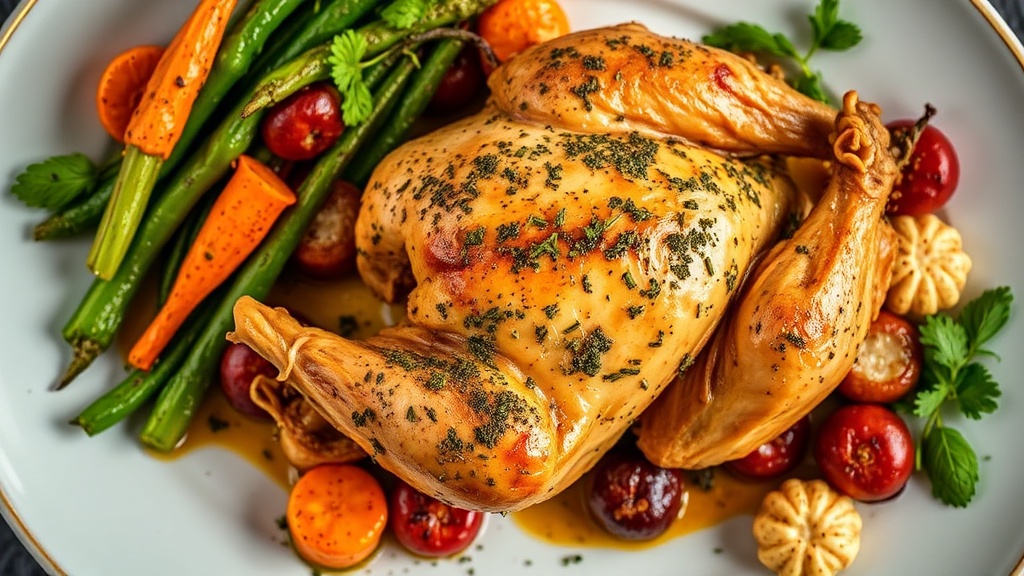 Vanderbilt's Herb-Crusted Roast Chicken with Seasonal Vegetables