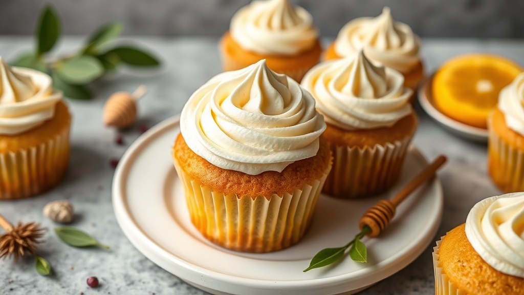Vanilla Bean Cupcakes with Honey Buttercream