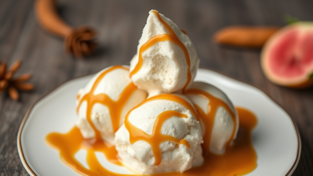 Vanilla Bean Ice Cream with Caramel Swirl