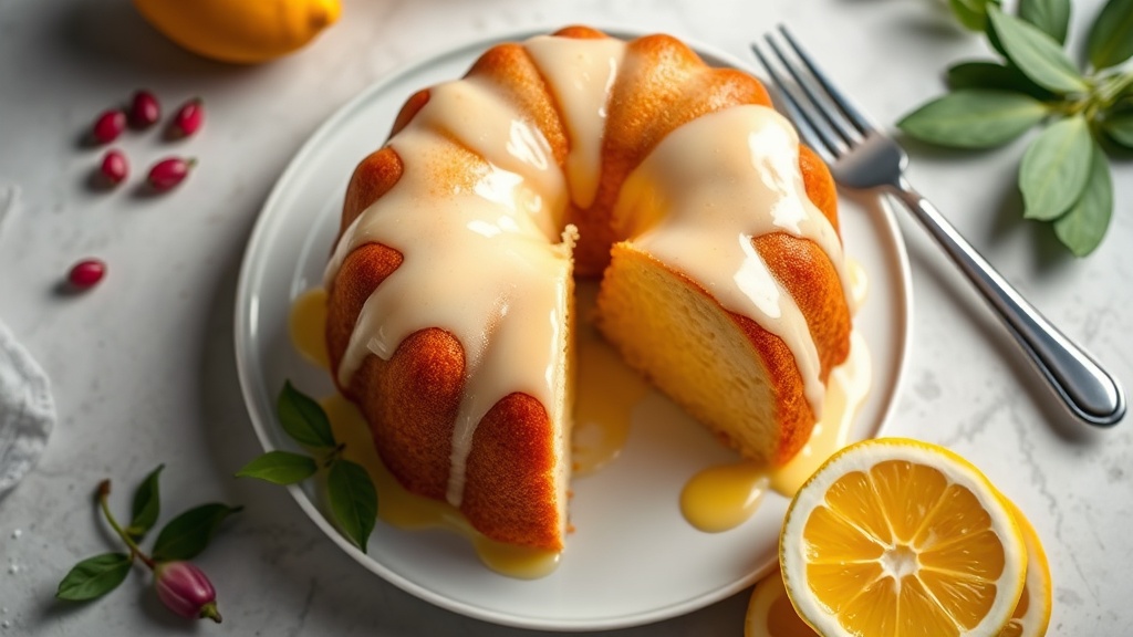 Vanilla Butter Cake with Lemon Glaze