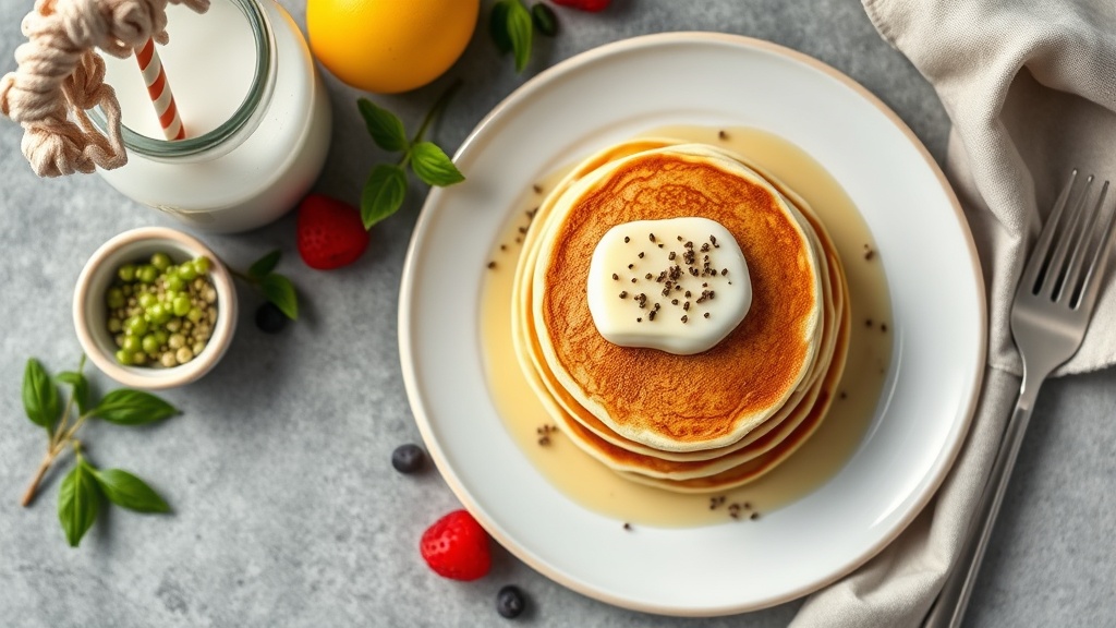 Vanilla Butter Pancakes with Milk and Eggs