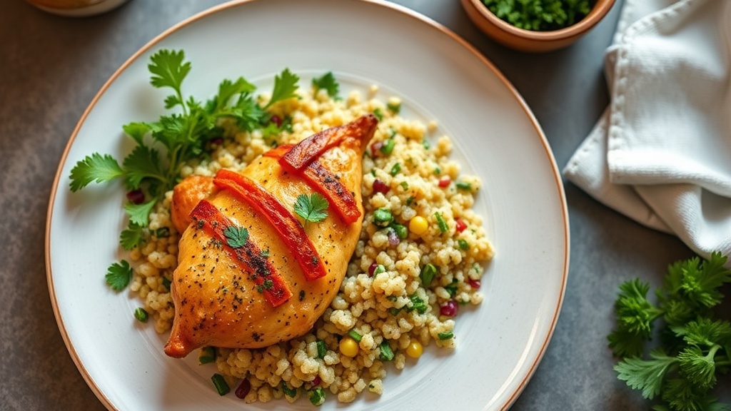 Vegan Chicken with Lemon Herb Quinoa