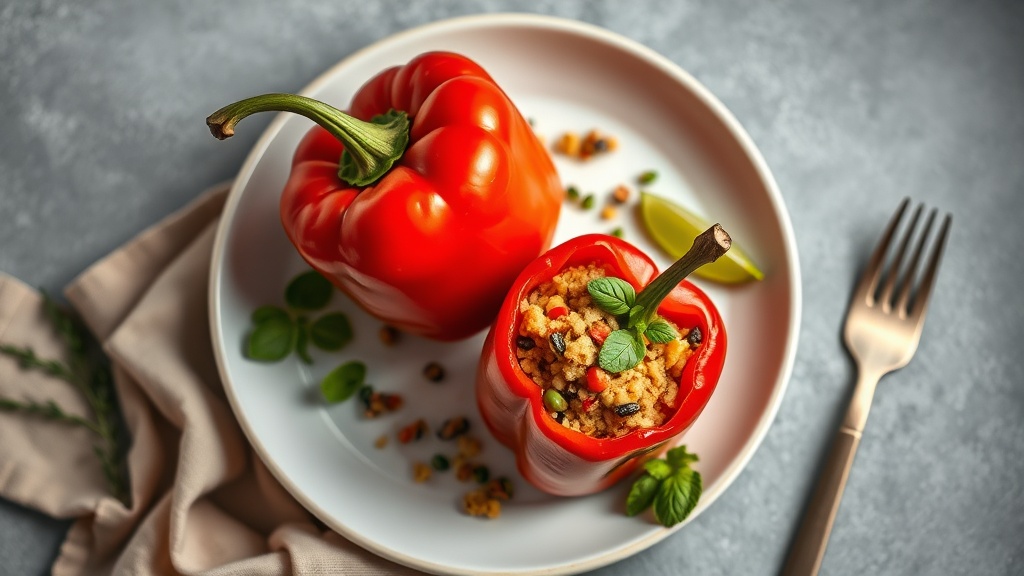 Vegan Quinoa Stuffed Bell Peppers