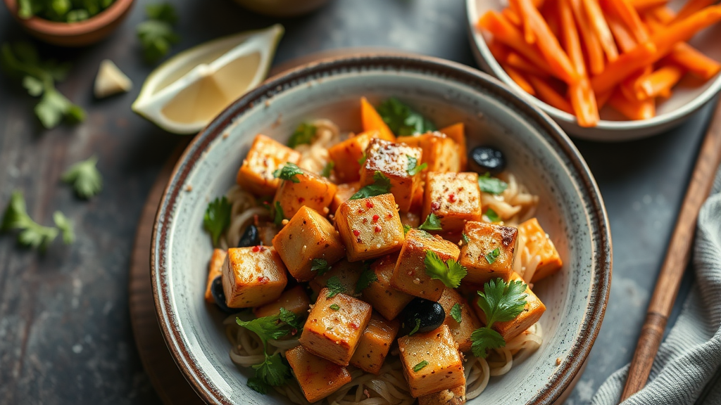 Vegan Tofu Stir Fry with Ginger-Sesame Glaze