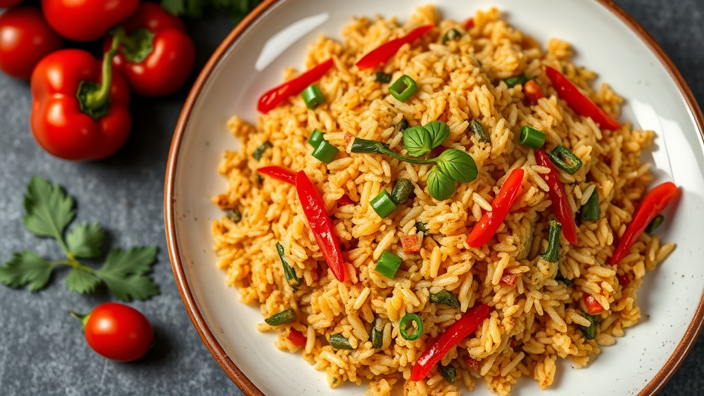 Vegetarian Fried Rice with Peppers