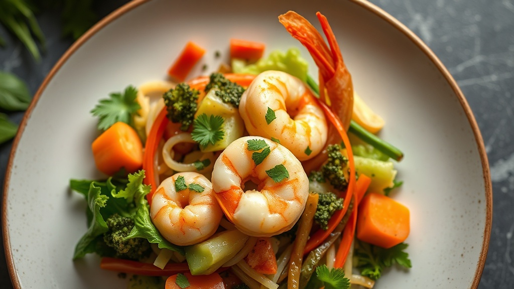 Veggie and Shrimp Purse