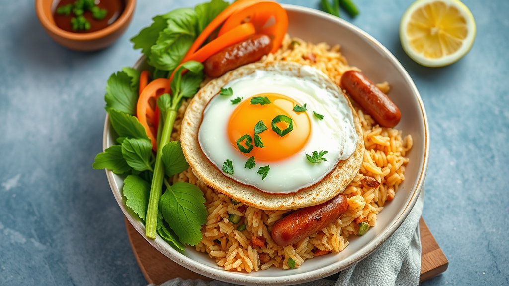 Vietnamese Fried Rice with Sausage and Egg