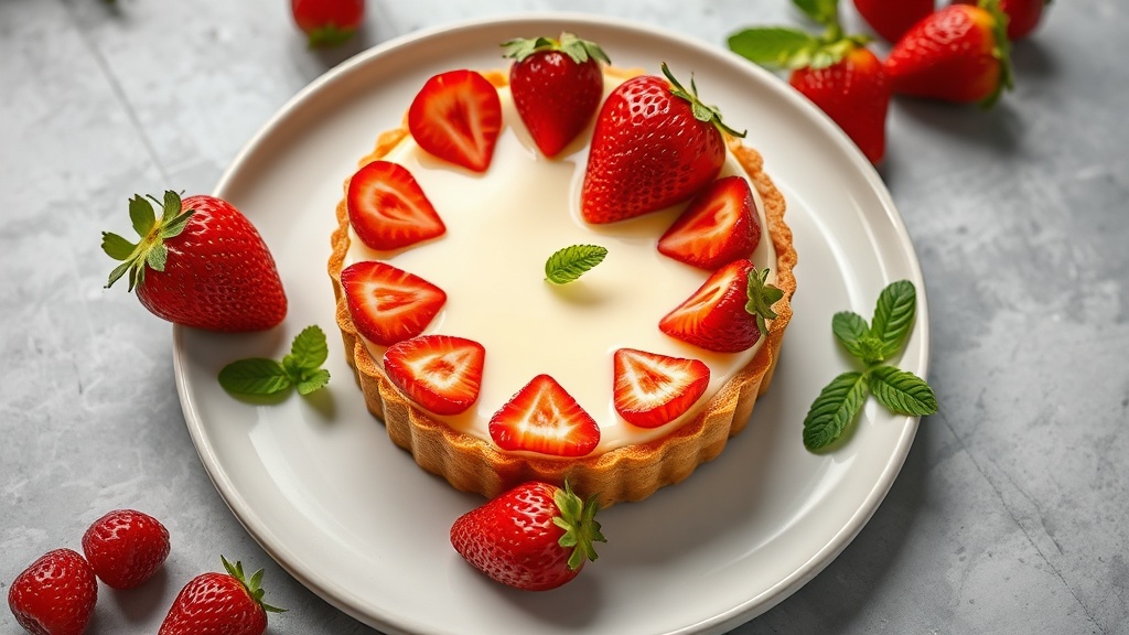 White Chocolate Strawberry Tart