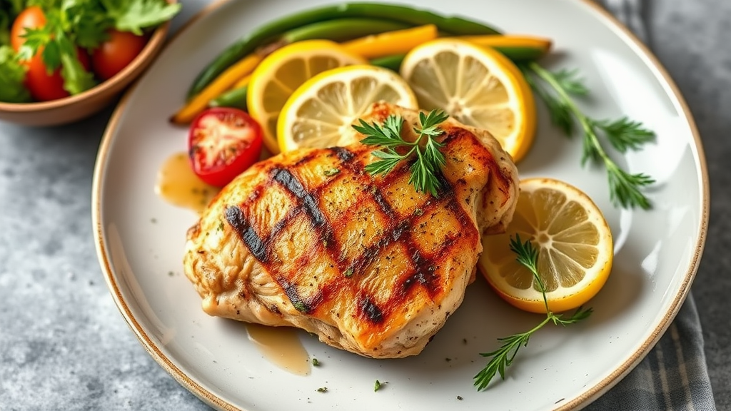 Whole30 Lemon Herb Grilled Chicken with Roasted Vegetables