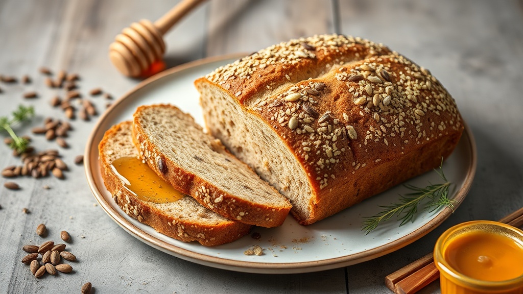 Wholemeal Bread Loaf with Honey and Seeds