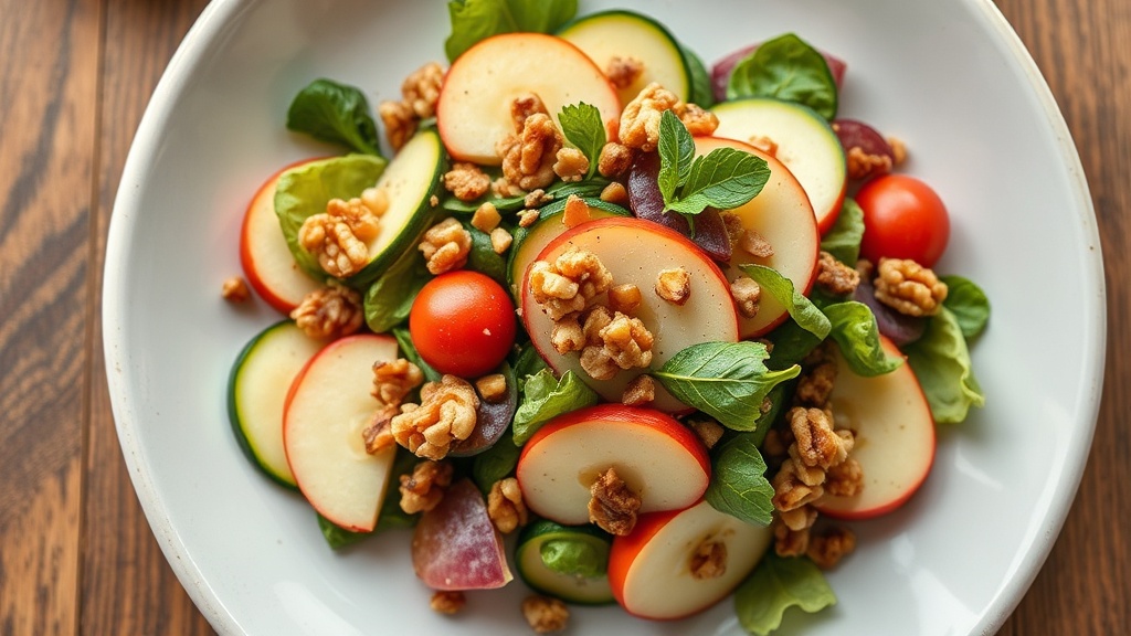 Zucchini and Walnut Granny Smith Apple Salad