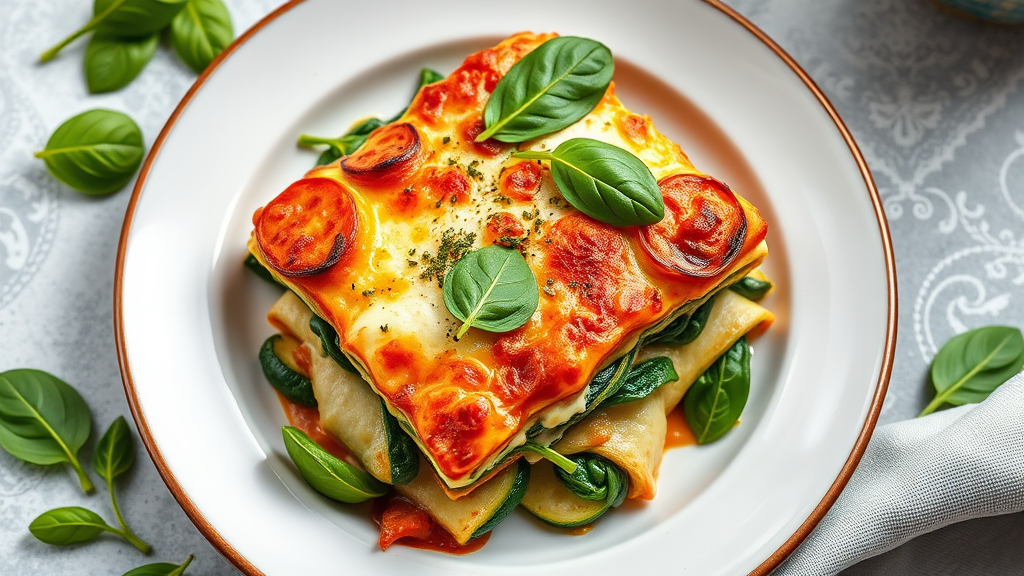 Zucchini Lasagna with Ricotta and Spinach