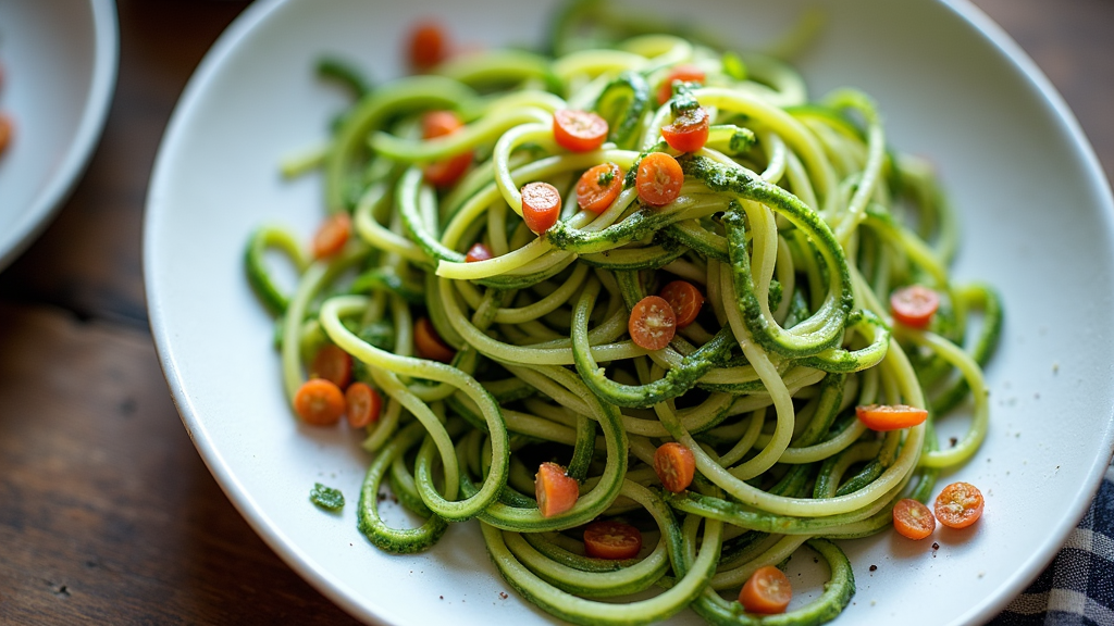 Zucchini Noodles with Avocado Pesto